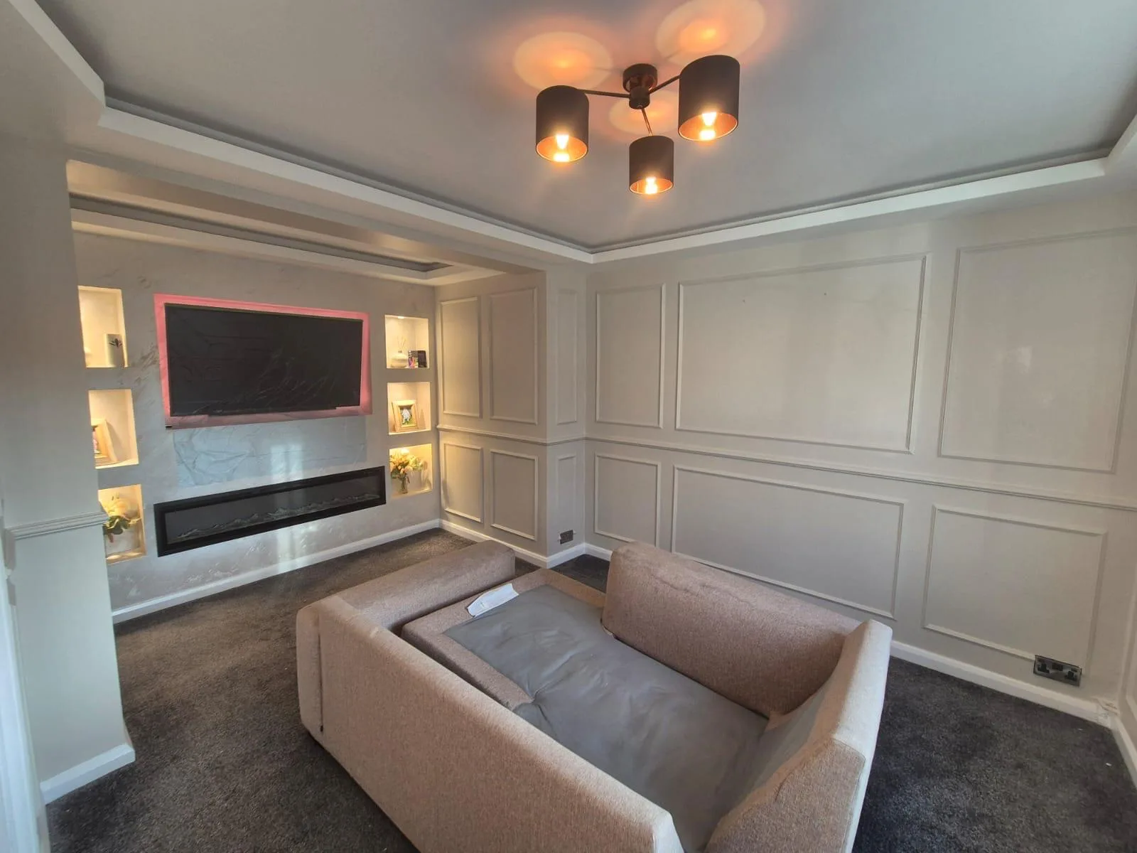 Living Room Panelled Walls Full Redecoration completed decorating photo. across Newcastle-under-Lyme, Stoke-on-Trent, Crewe and Nantwich